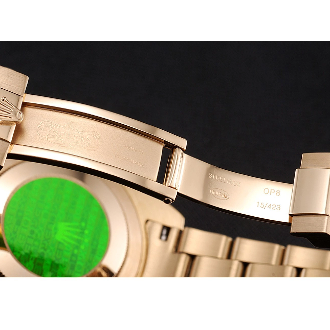 Aaa fake watches Gold Black Rolex Bracelet Yellow Submariner Black Swiss And Bezel Case Dial 0607